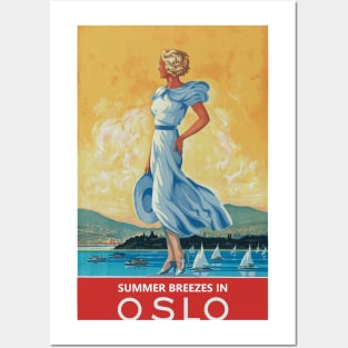 Summer Breezes in Oslo - Vintage Travel Poster Posters and Art